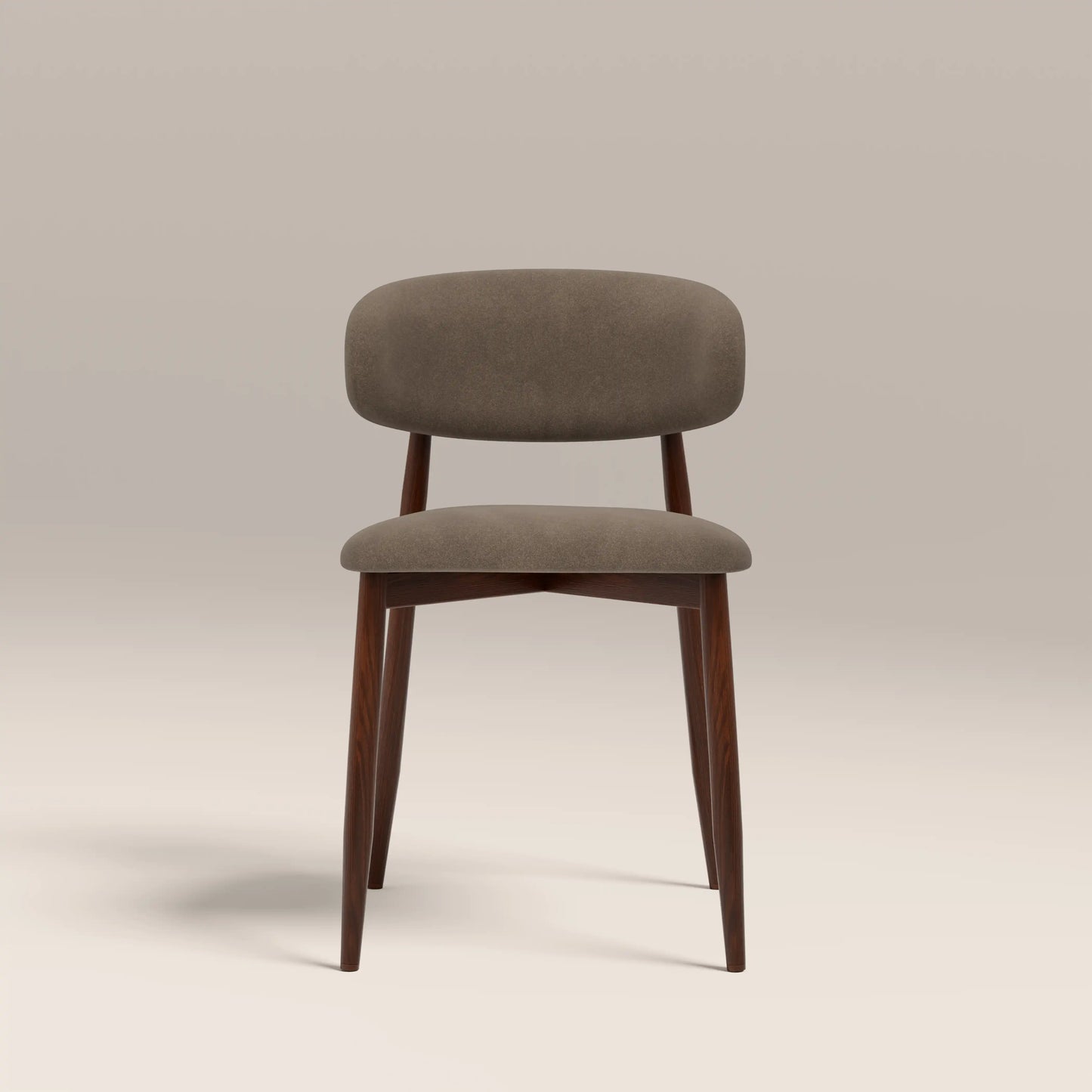Halston Dining Chair Truffle Brown & Walnut