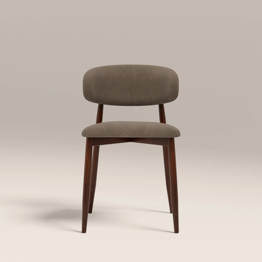 Halston Dining Chair Truffle Brown & Walnut