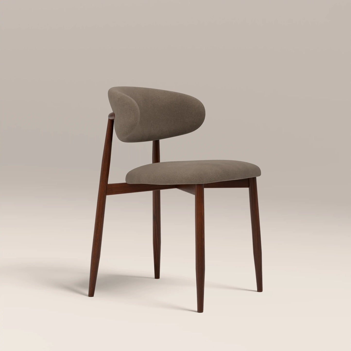 Halston Dining Chair Truffle Brown & Walnut