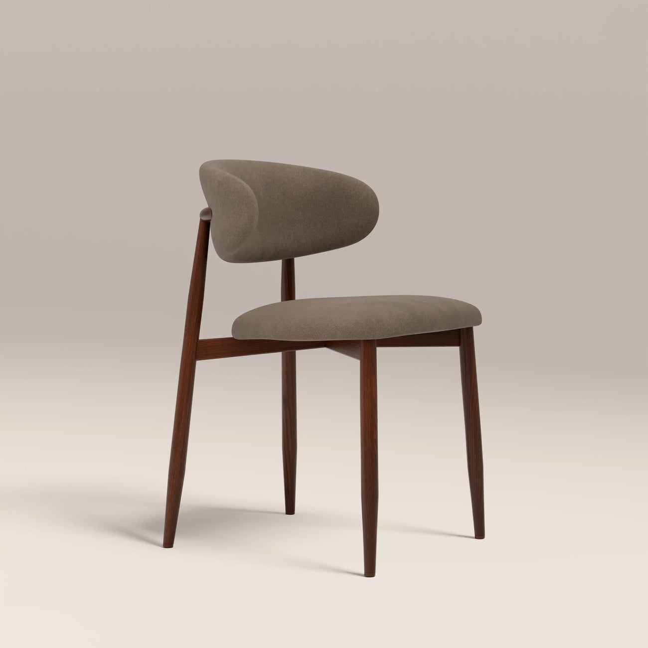 Halston Dining Chair Truffle Brown & Walnut