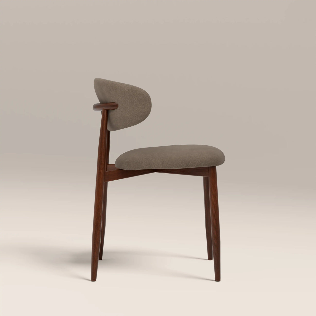 Halston Dining Chair Truffle Brown & Walnut