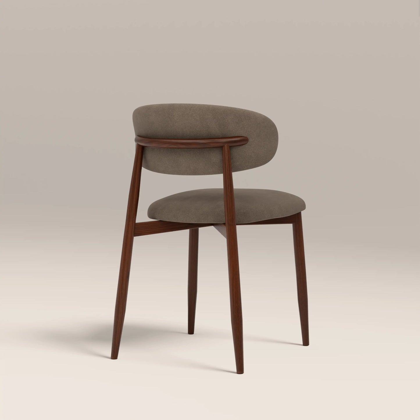 Halston Dining Chair Truffle Brown & Walnut