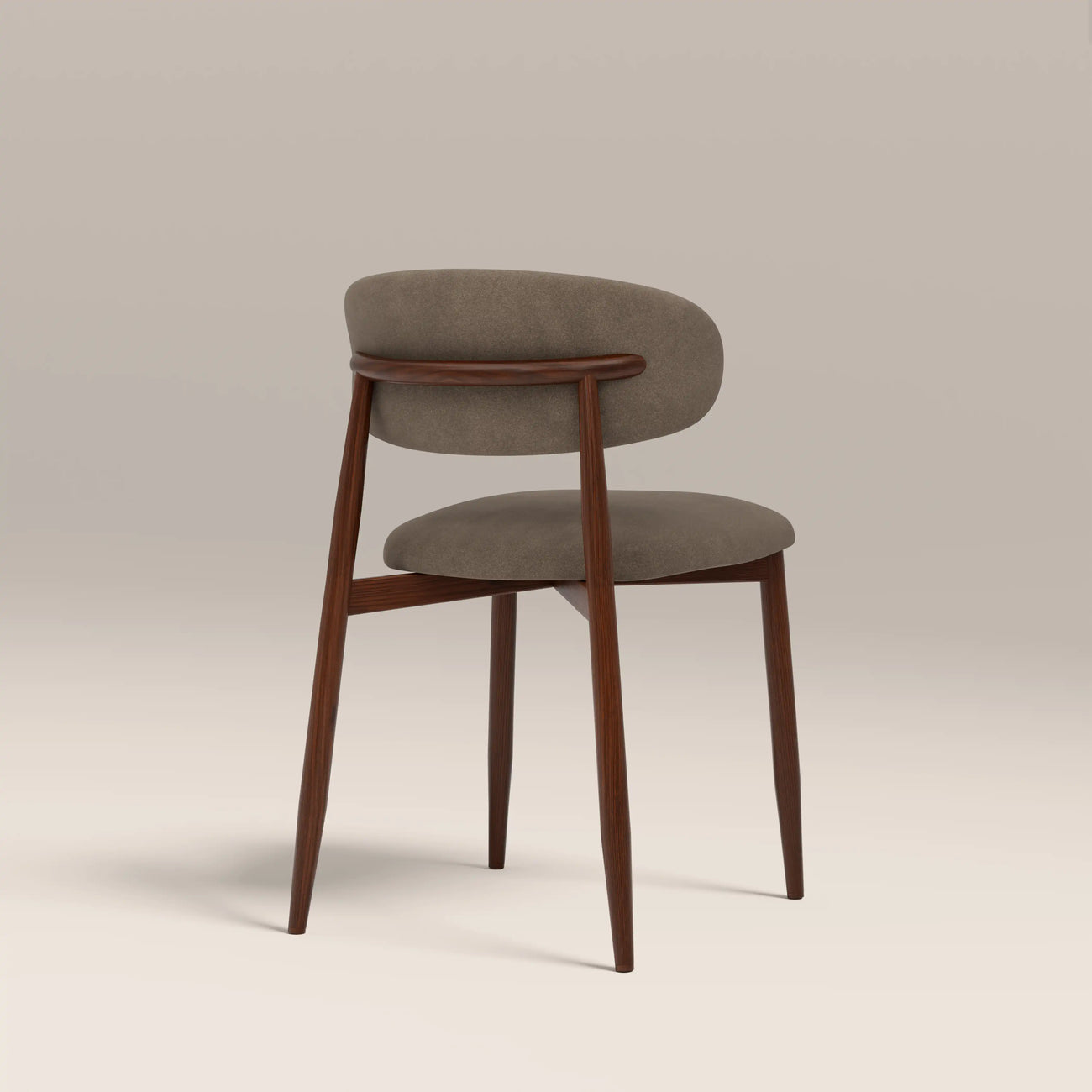 Halston Dining Chair Truffle Brown & Walnut