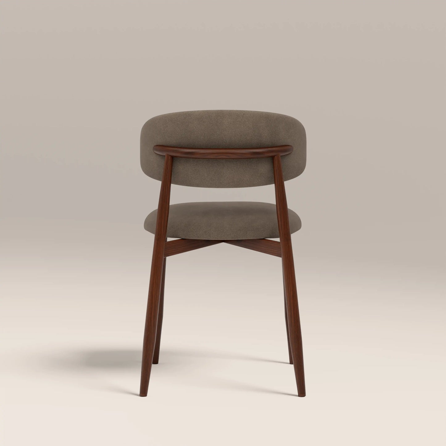 Halston Dining Chair Truffle Brown & Walnut