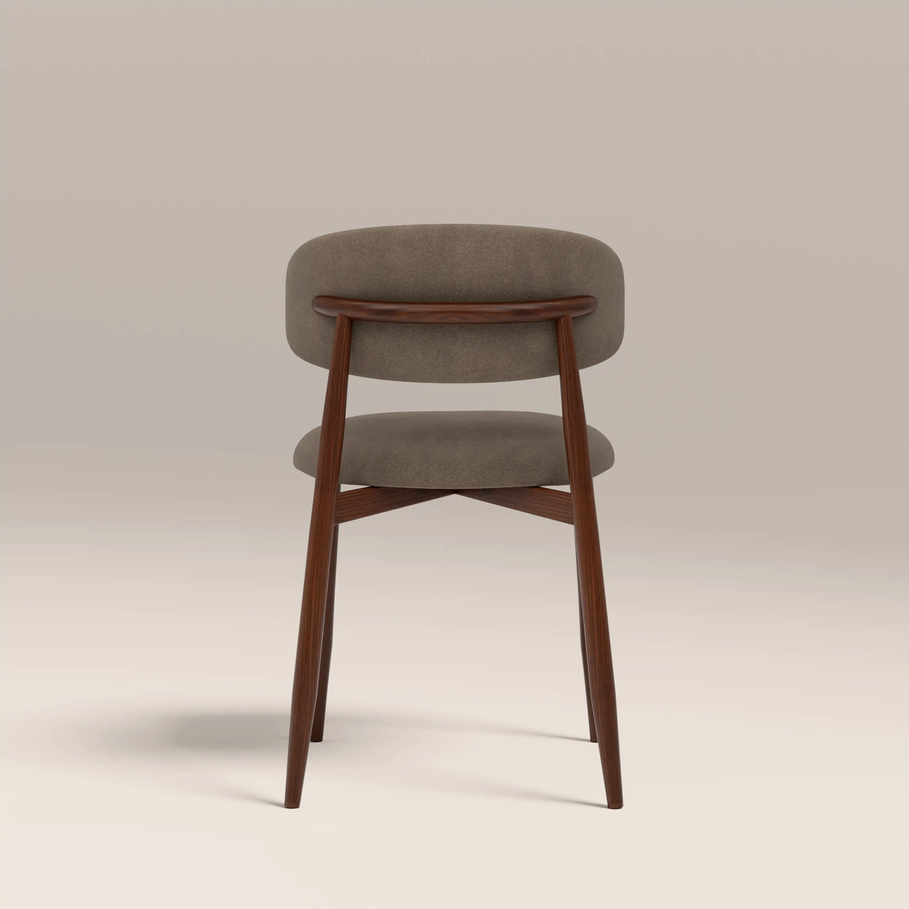 Halston Dining Chair Truffle Brown & Walnut
