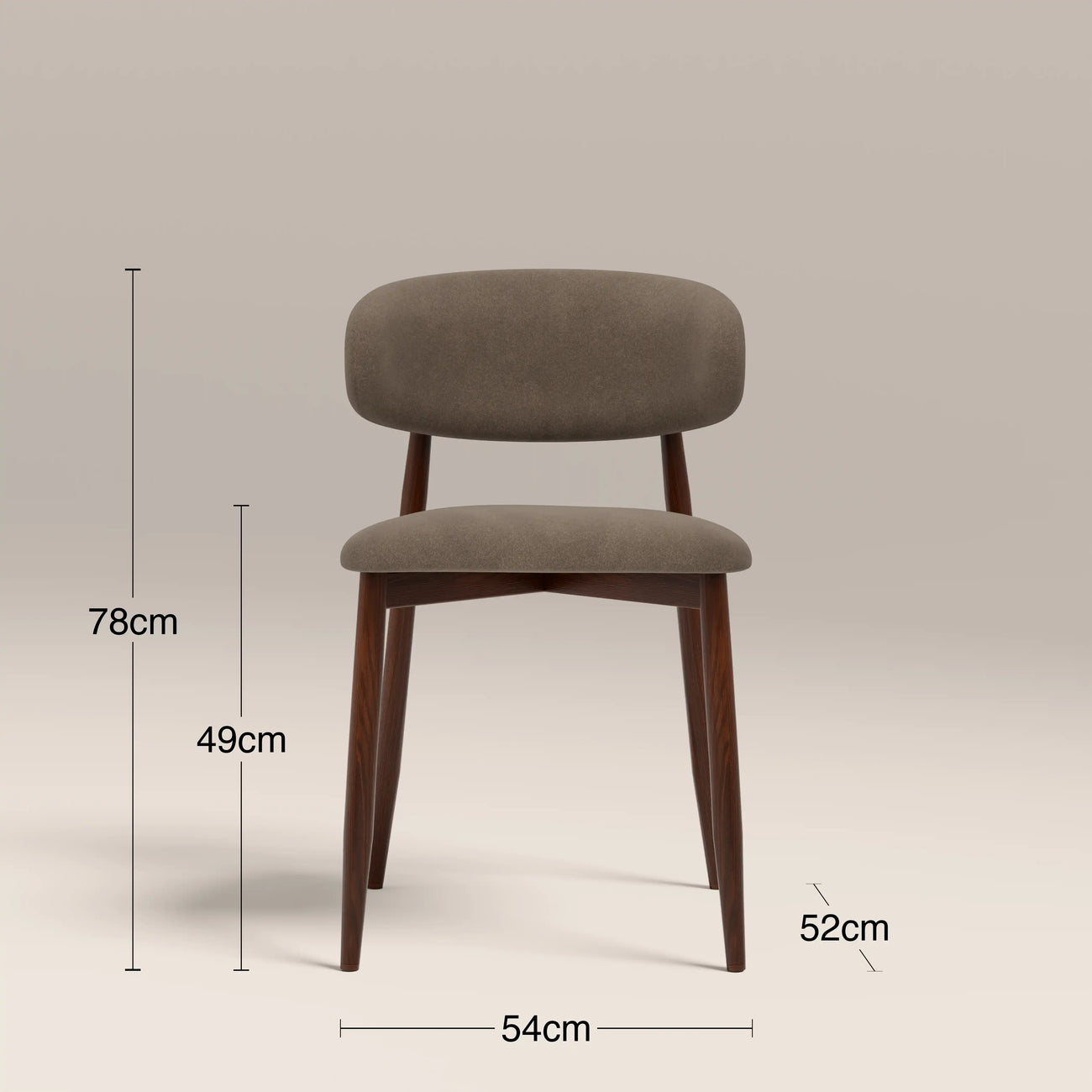 Halston Dining Chair Truffle Brown & Walnut