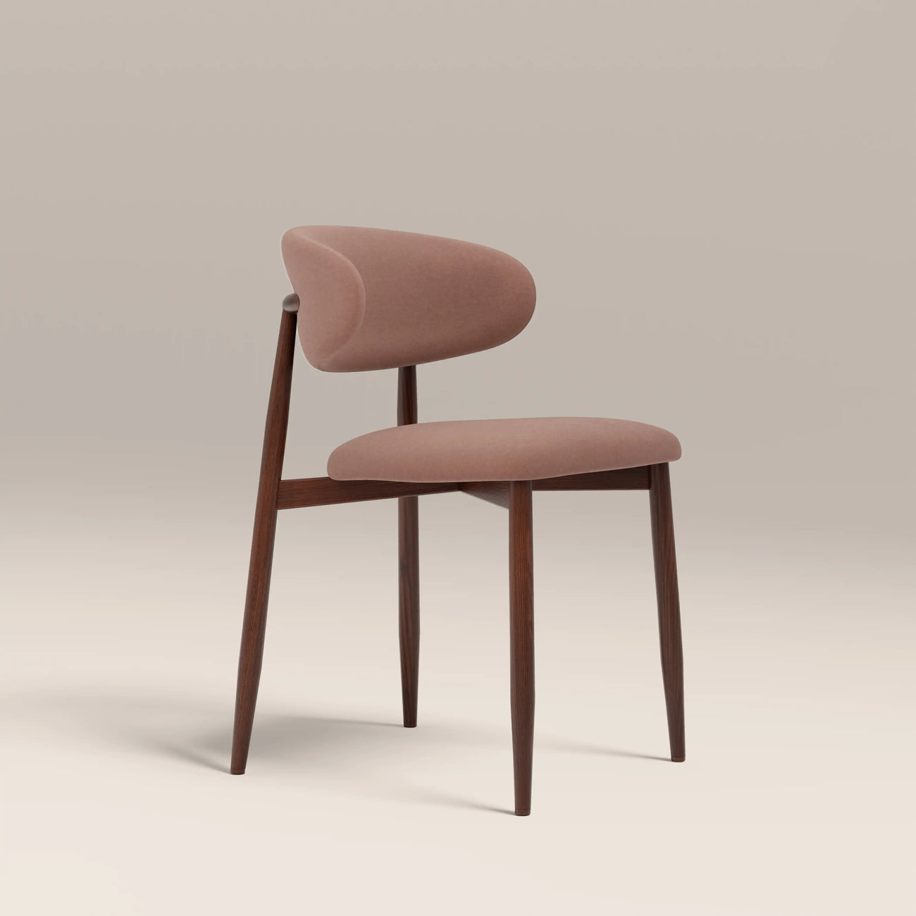 Halston Dining Chair Blush Pink & Walnut