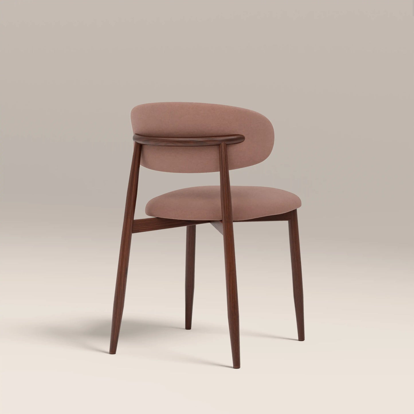 Halston Dining Chair Blush Pink & Walnut