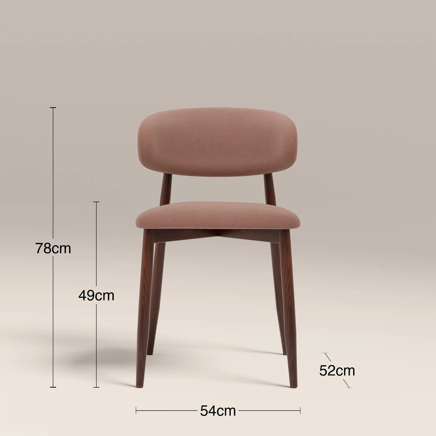 Halston Dining Chair Blush Pink & Walnut