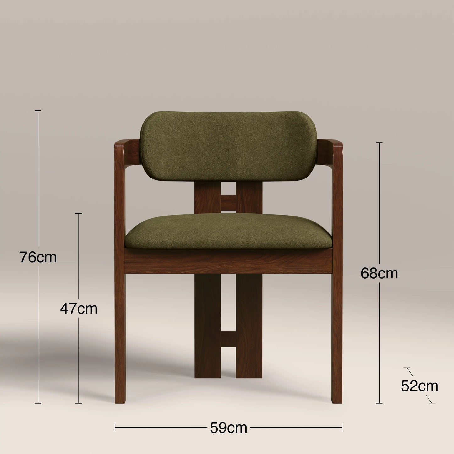 Hallie Wooden Carver Dining Chair Moss Green