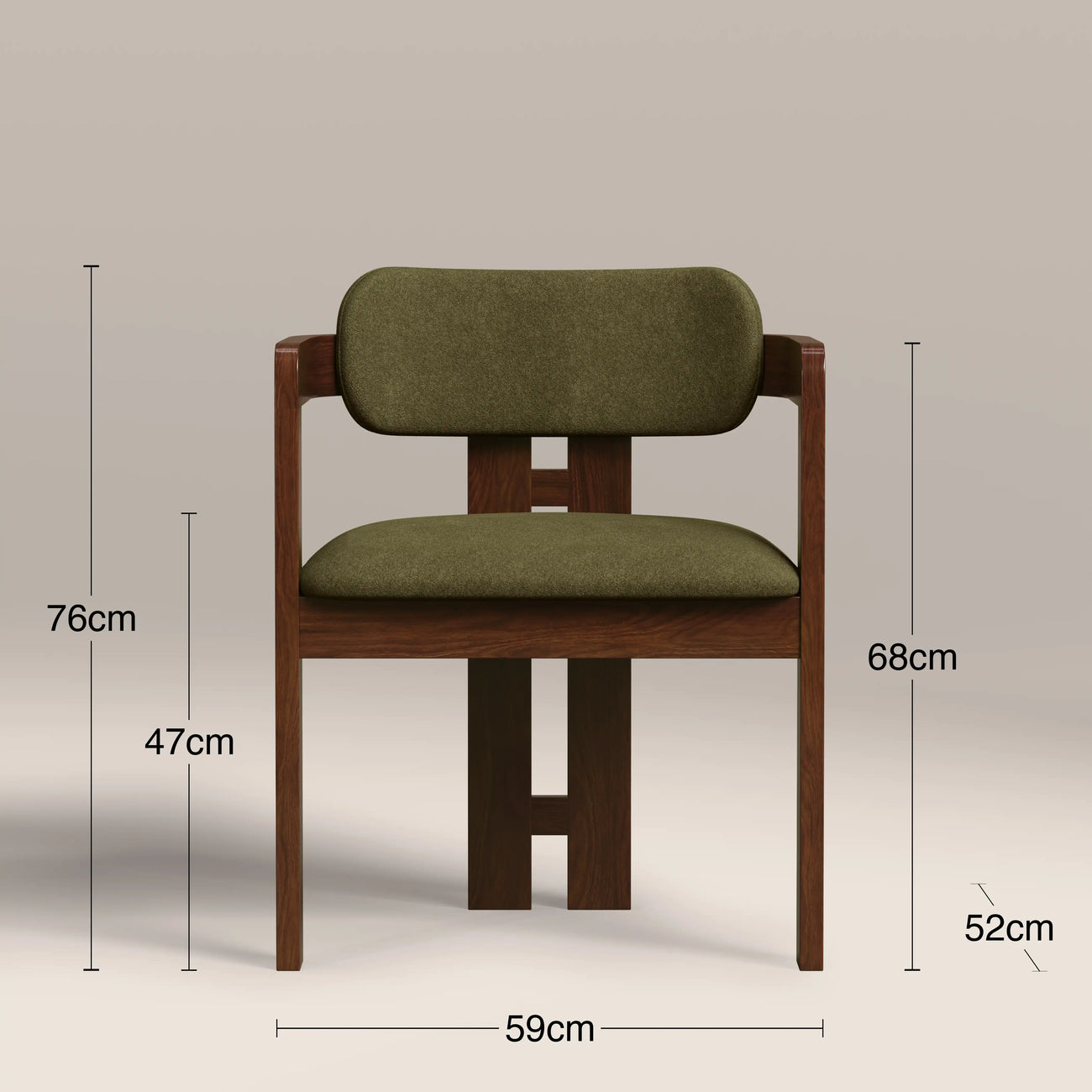 Hallie Wooden Carver Dining Chair Moss Green
