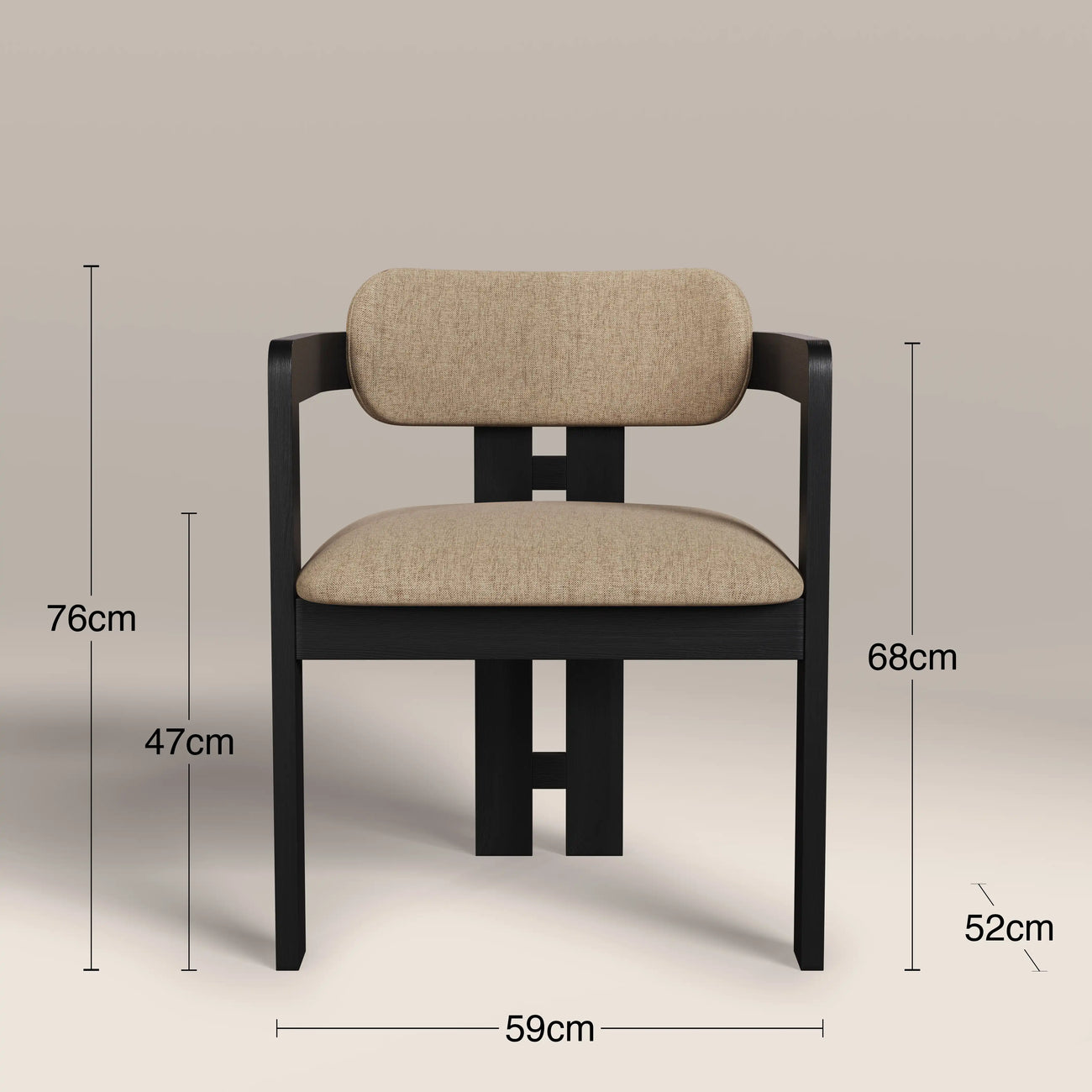 Halston Dining Chair Latte & Black