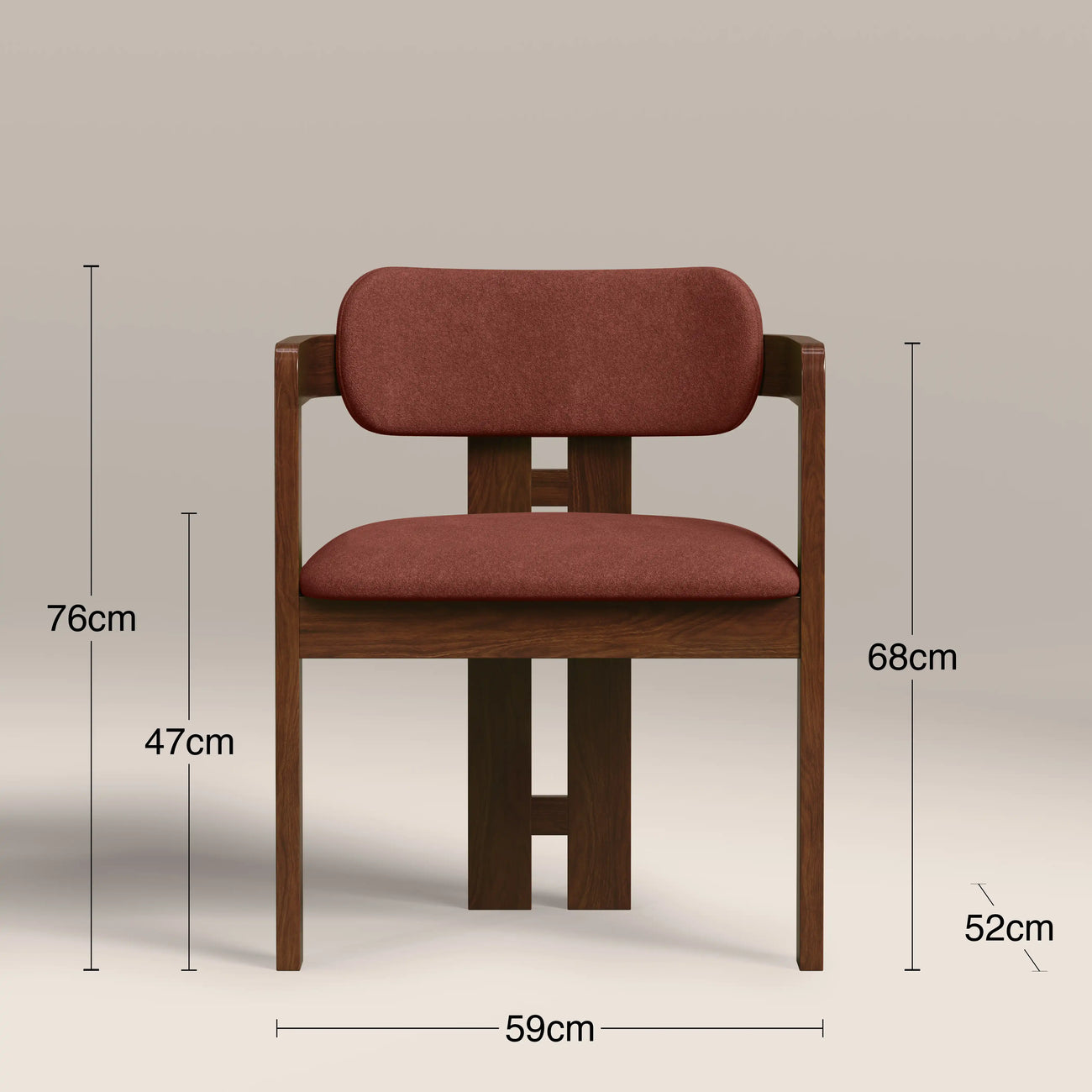 Halston Dining Chair Rust Red