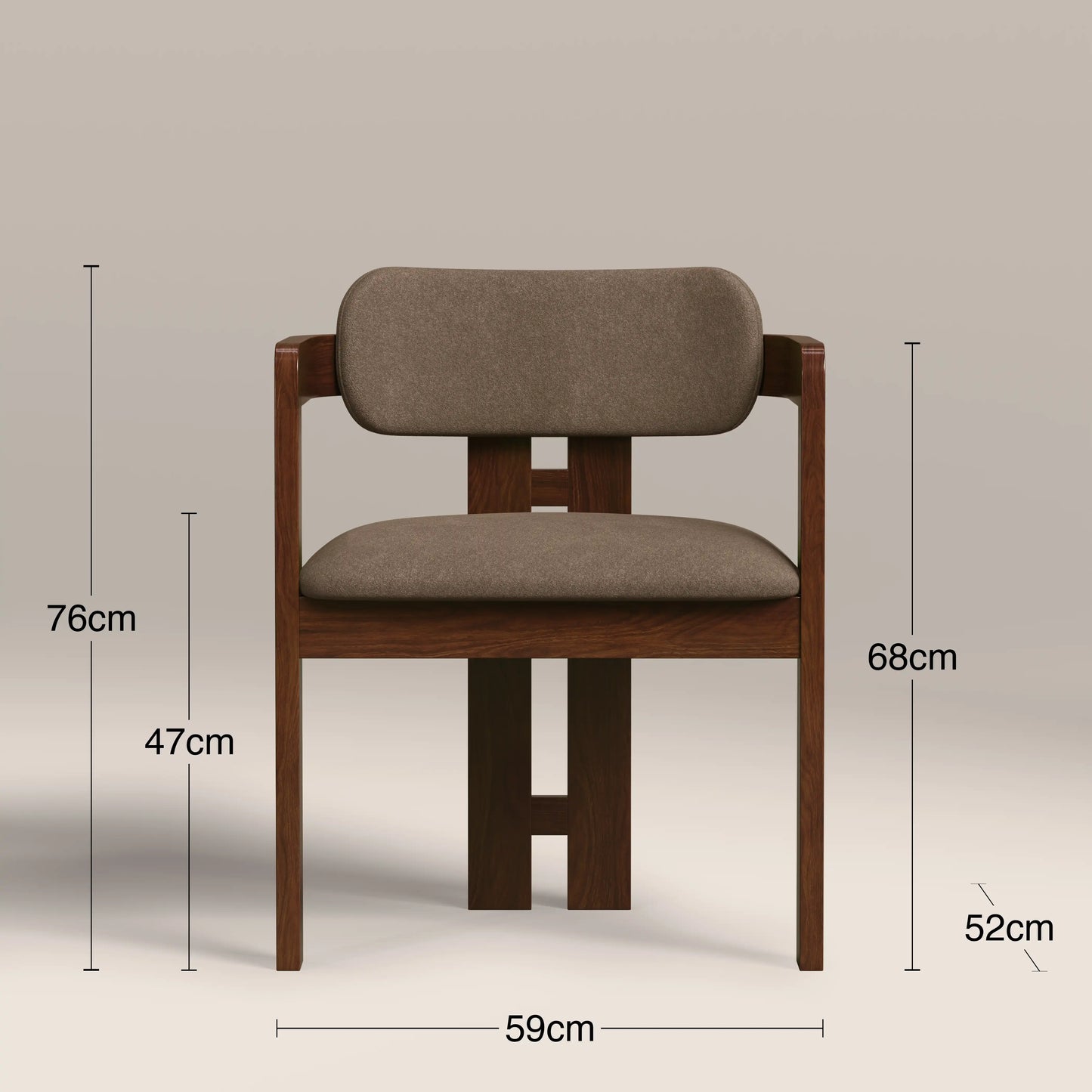 Halston Dining Chair Truffle Brown