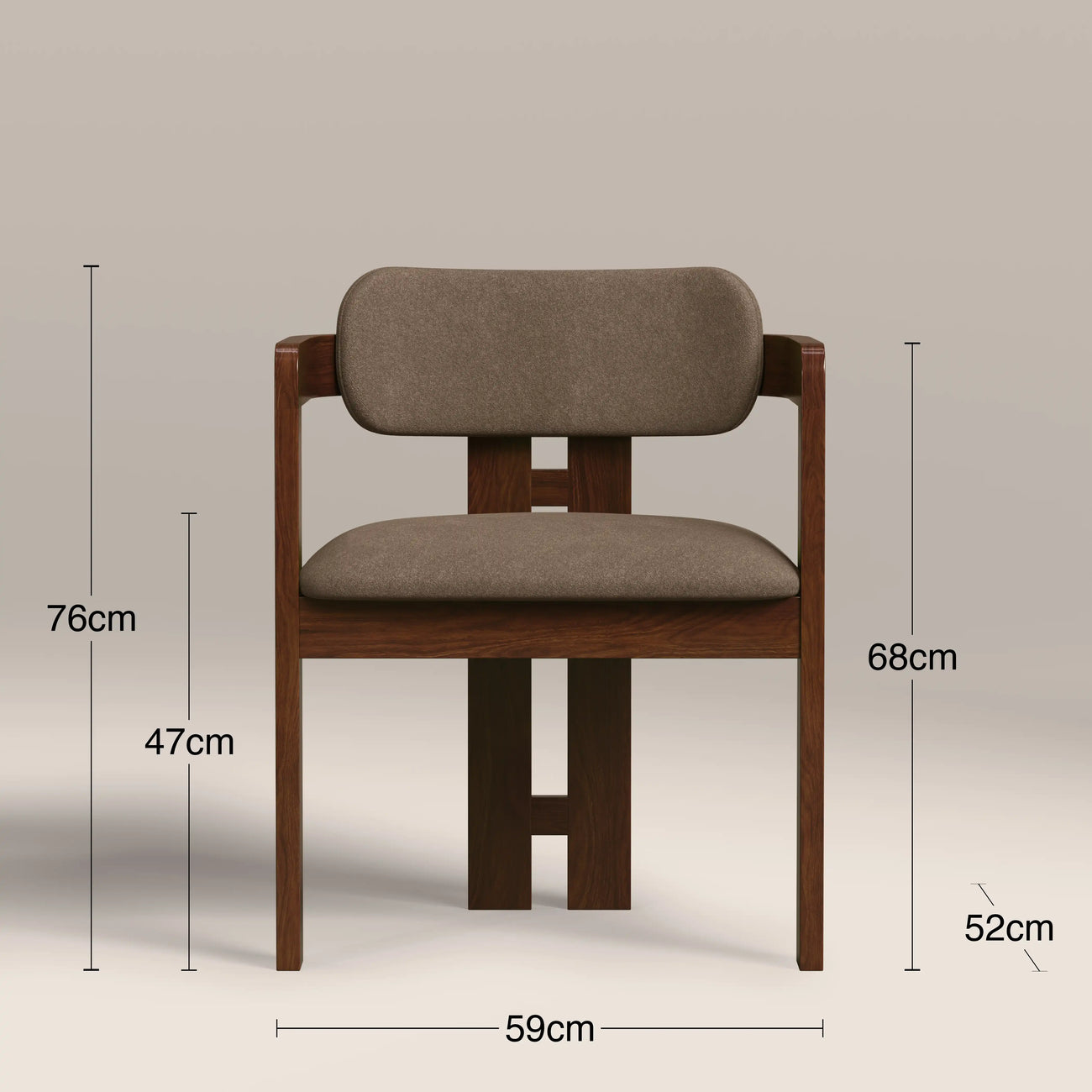 Halston Dining Chair Truffle Brown