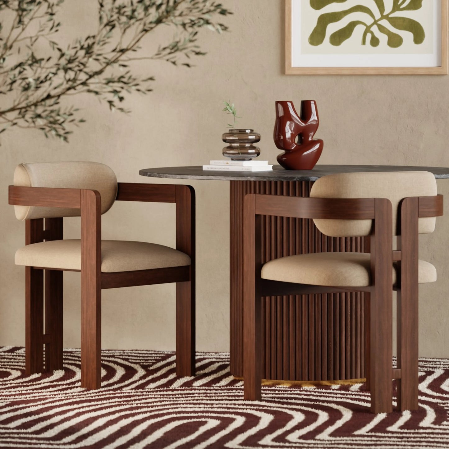 Halston Dining Chair Truffle Brown