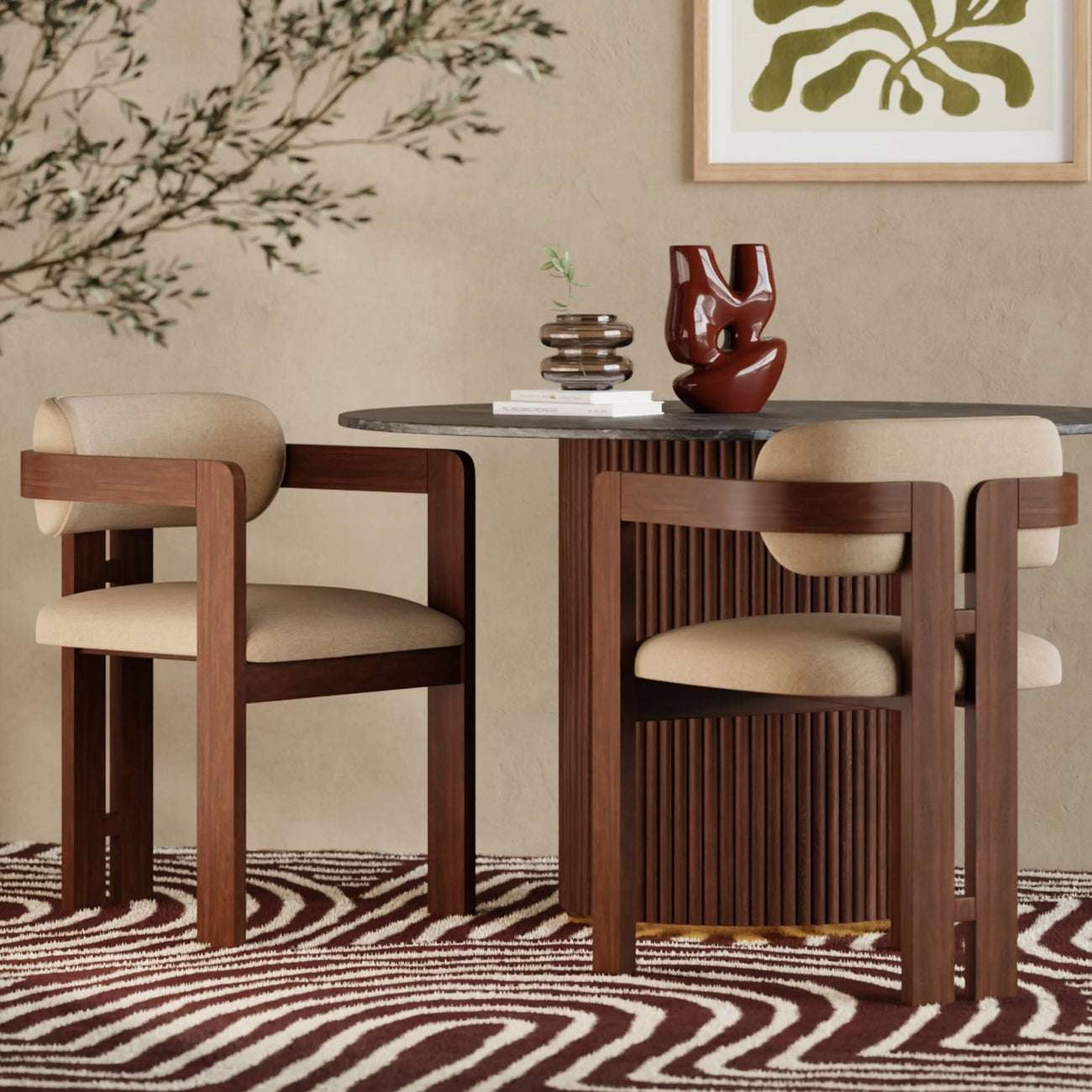 Halston Dining Chair Truffle Brown