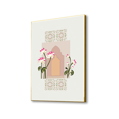 Tranquil Door and Floral Canvas Art Printed Wall Painting