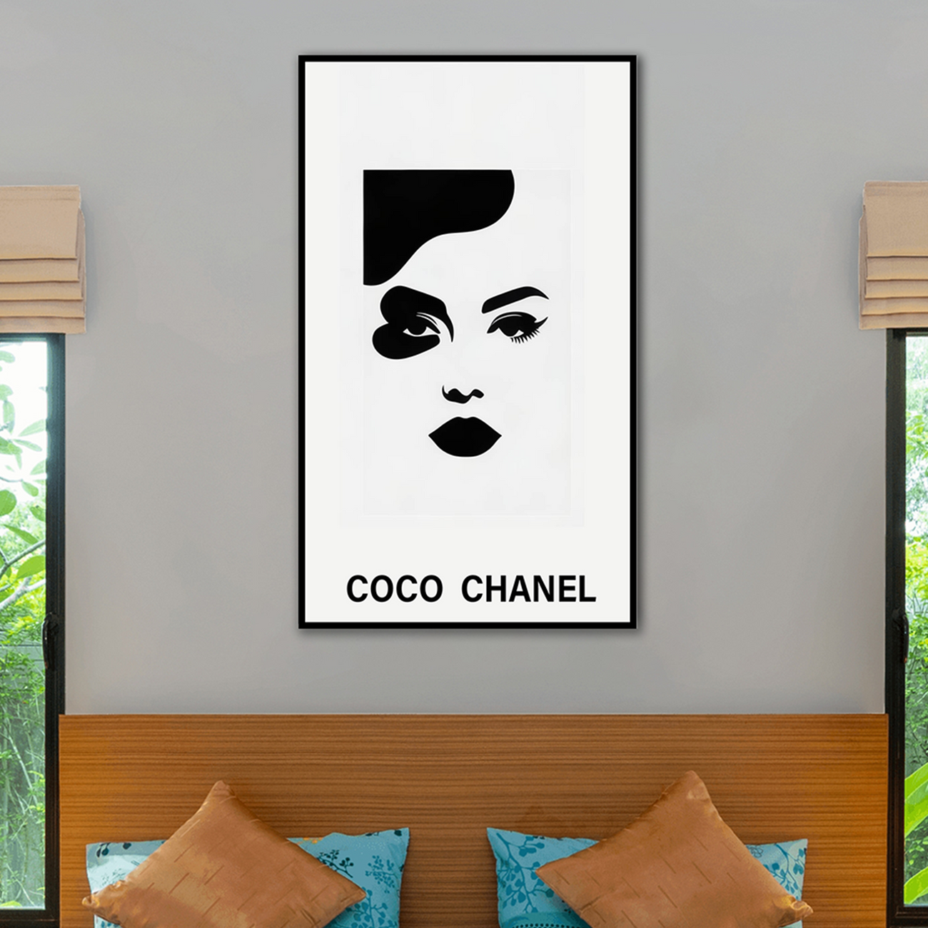 Chanel Logo Pattern: Monochrome Elegance Fashion Canvas Wall Chanel Logo Pattern: Monochrome Elegance Fashion Canvas Wall