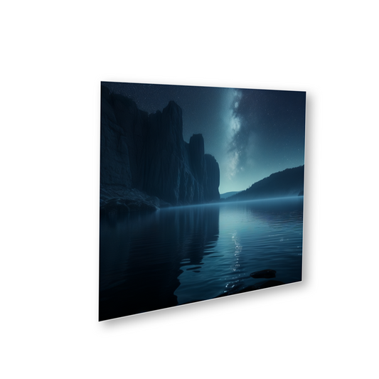 Tranquil Lakeside Night Sky Canvas Printed Wall Painting