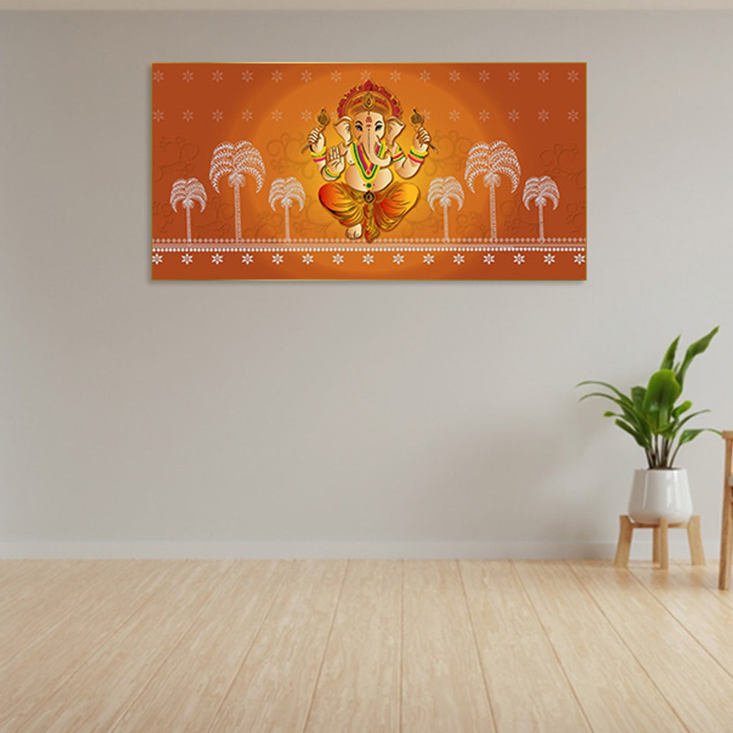 Radiant Lord Ganesha Care Canvas Wall Painting