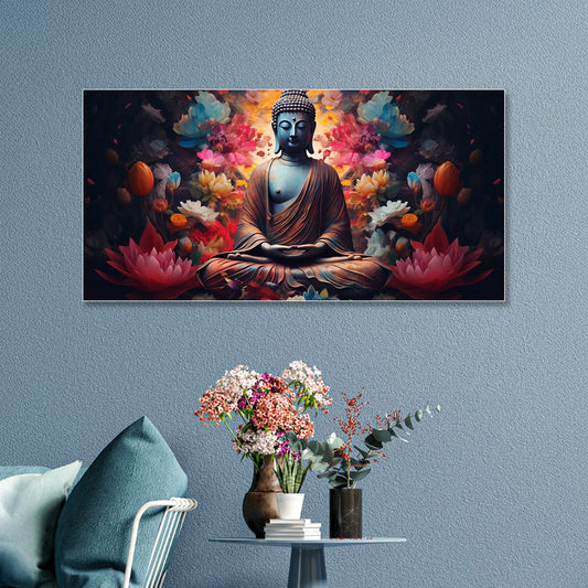 Buddha Surrounded by Lotus Flower