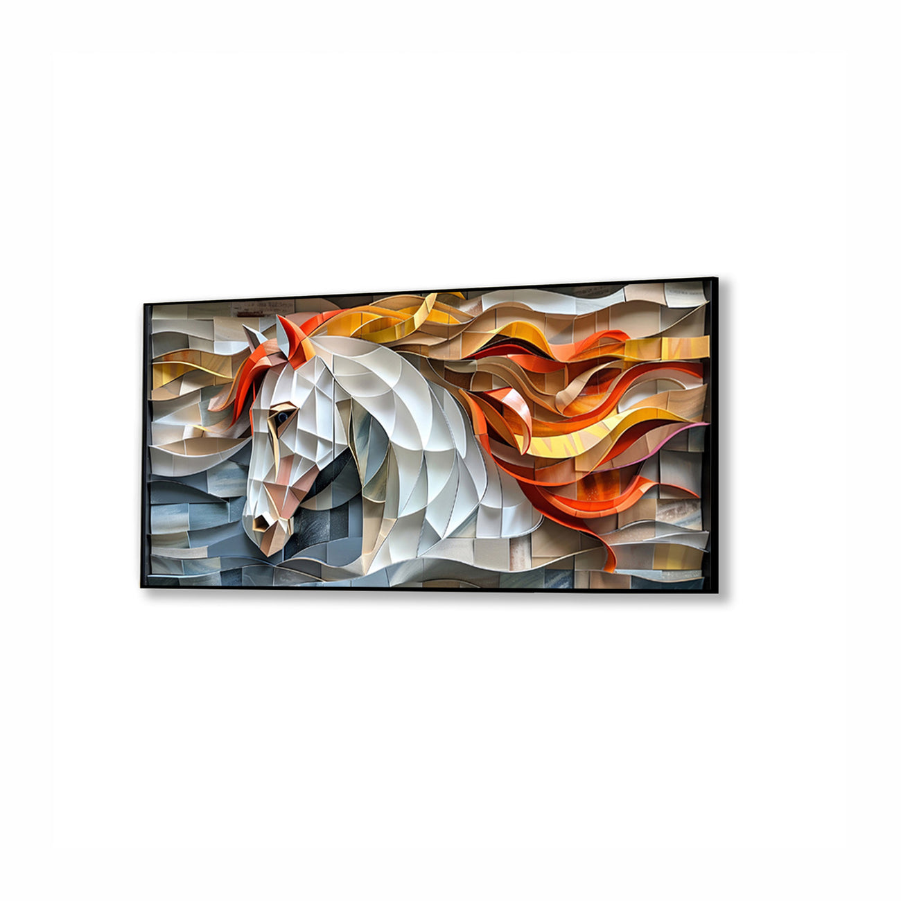 Exquisite White Horse with Mane