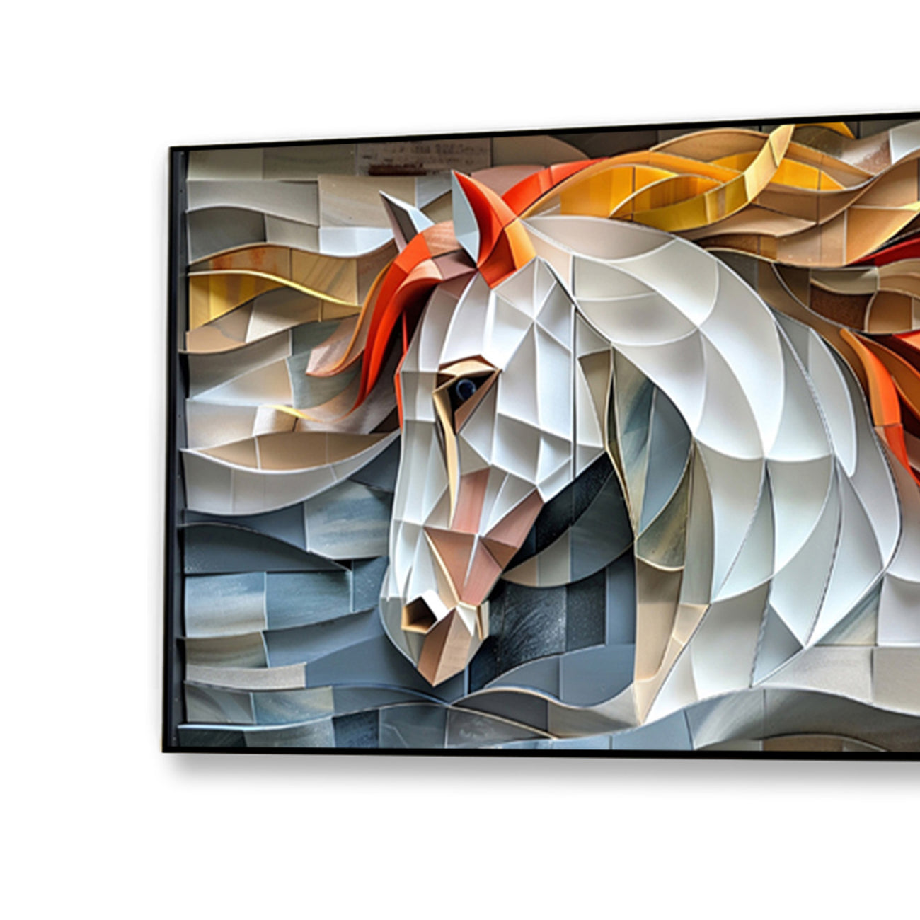 Exquisite White Horse with Mane