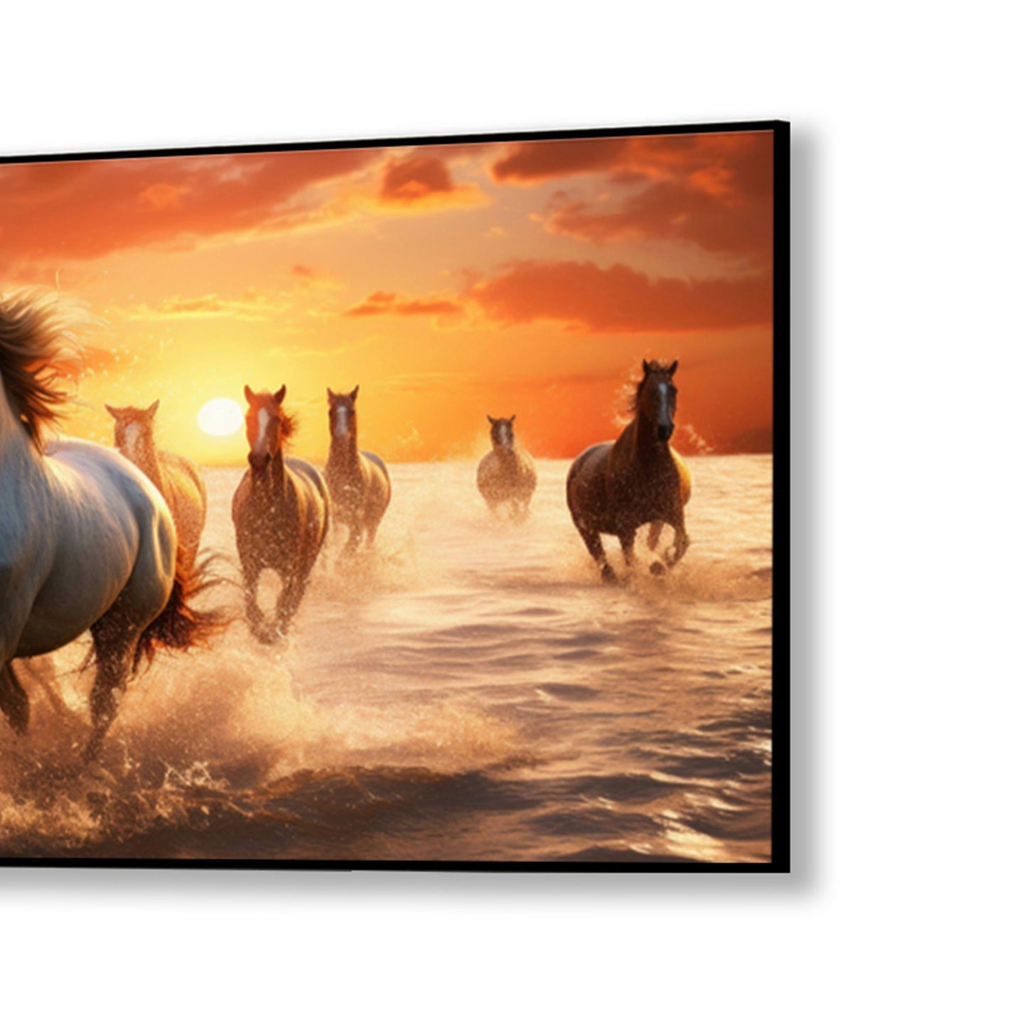 Majestic Horses Galloping at Sunset