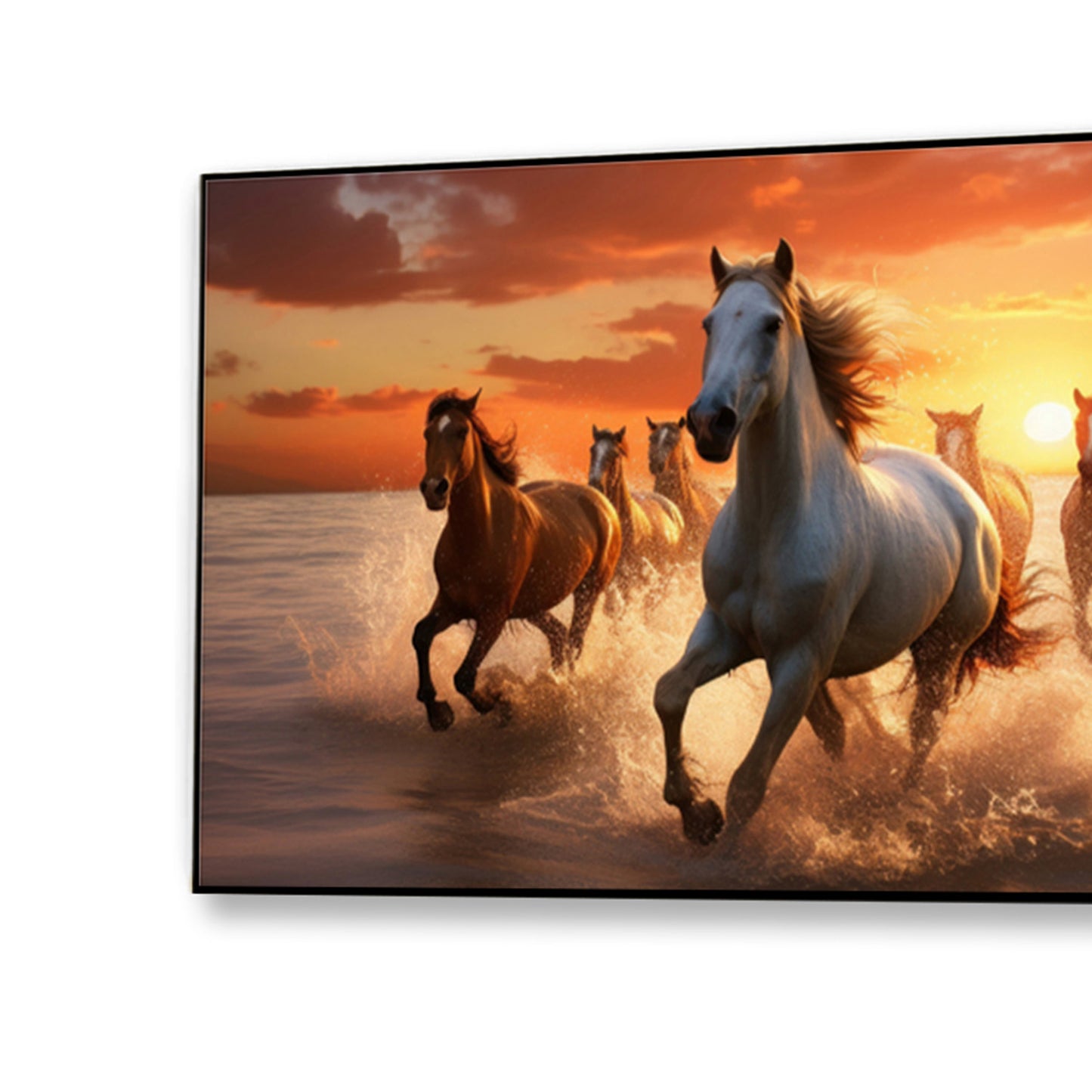 Majestic Horses Galloping at Sunset