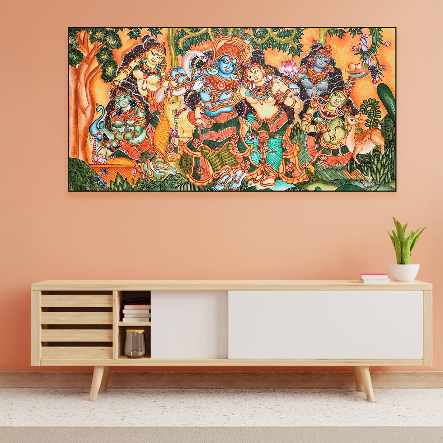 Pattachitra Playfulness of Krishna and Radha