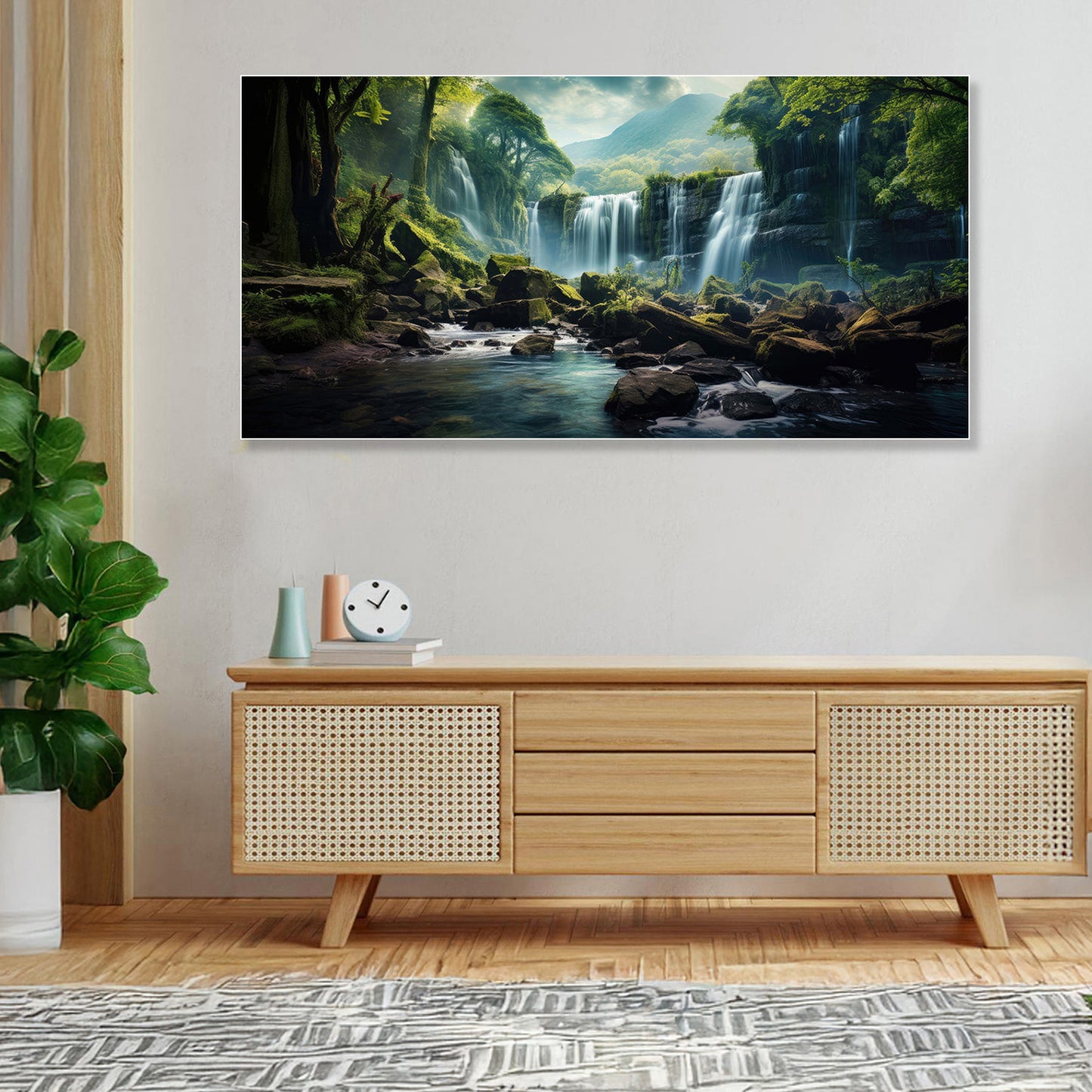 Serene Forest wild Waterfall