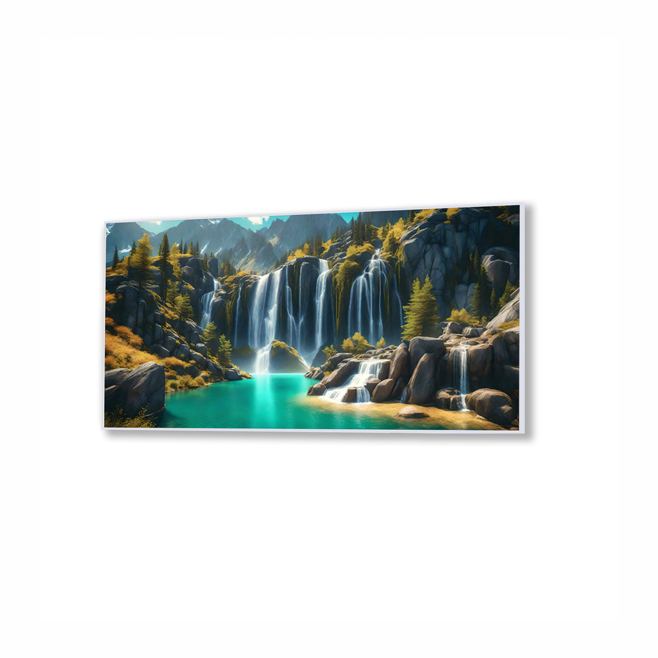 Lush Green Waterfall in Forest