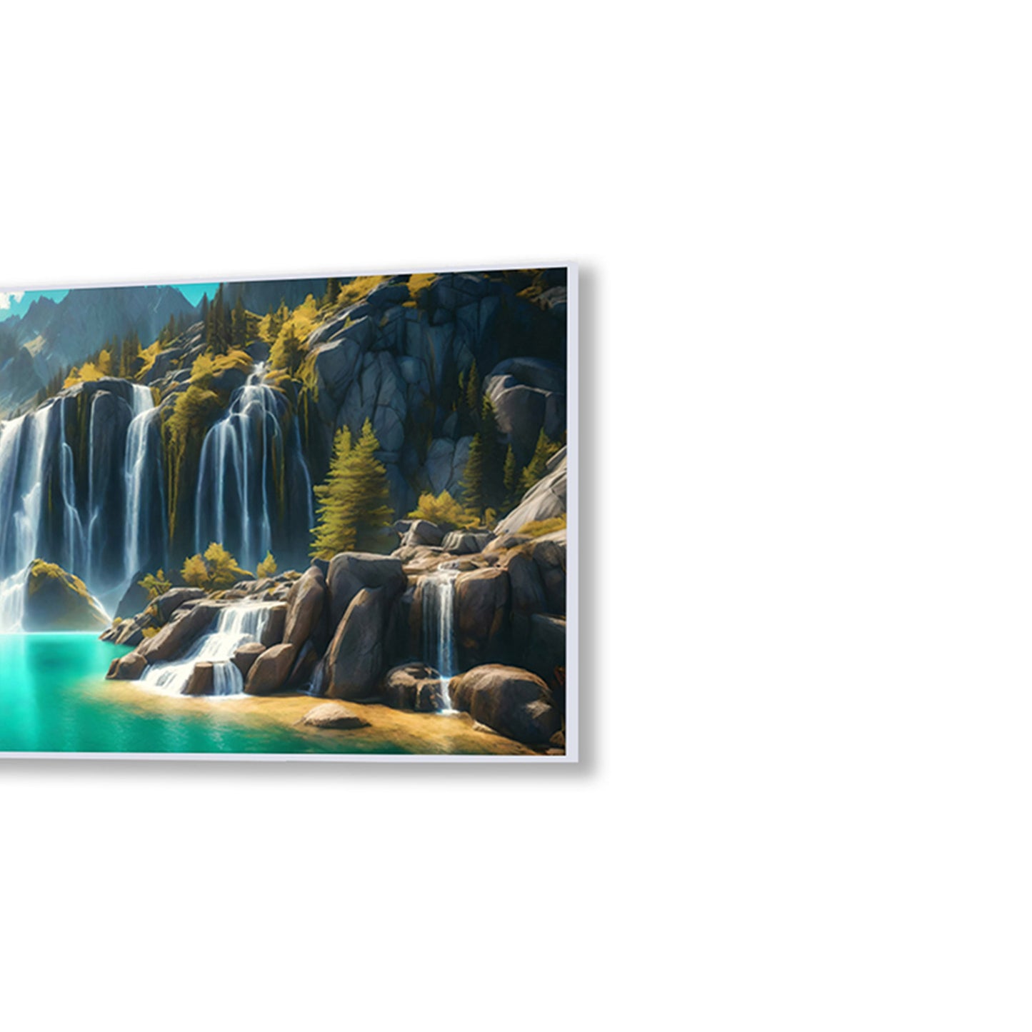 Lush Green Waterfall in Forest