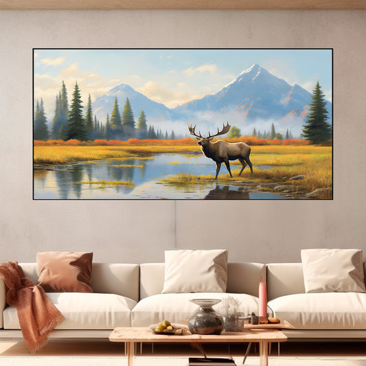 Graceful Elk in Scenic Landscape
