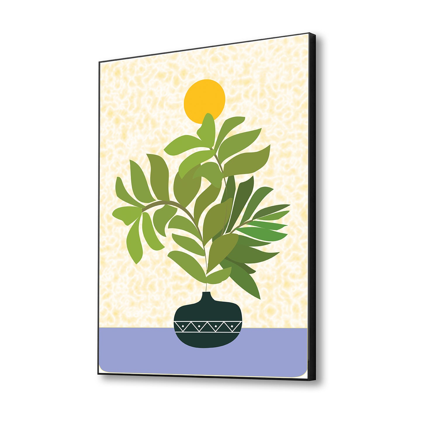 Serene Sunlit Plant Art Canvas Wall Painting