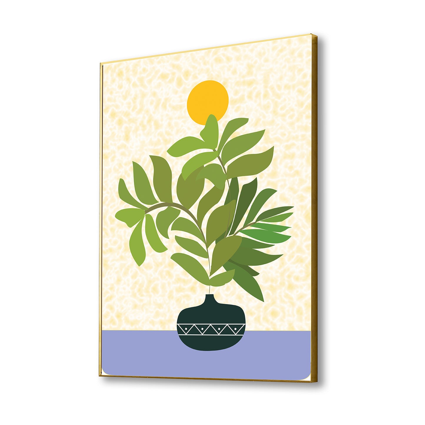 Serene Sunlit Plant Art Canvas Wall Painting