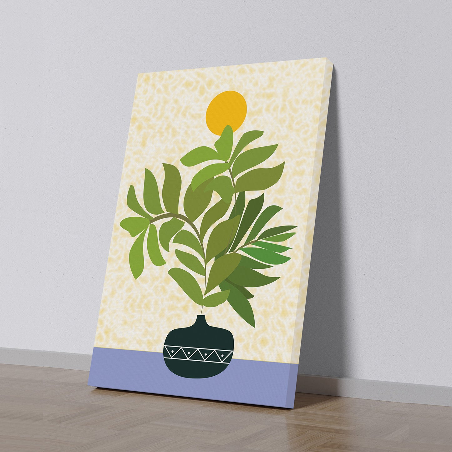Serene Sunlit Plant Art Canvas Wall Painting