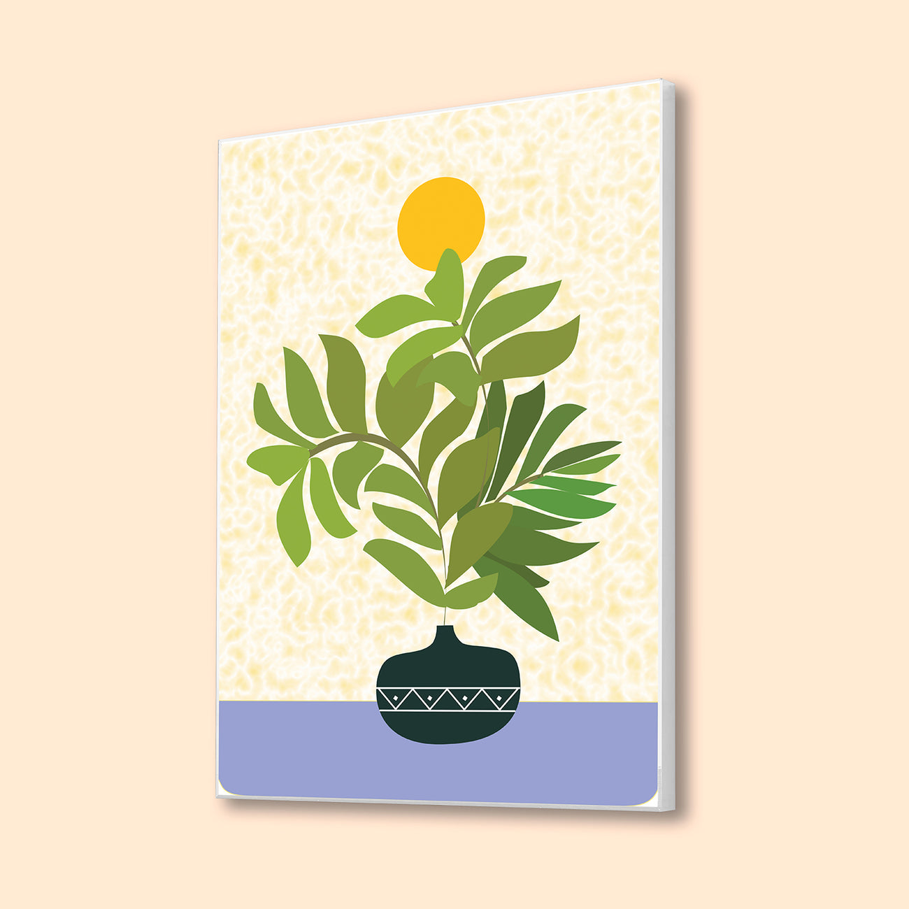 Serene Sunlit Plant Art Canvas Wall Painting