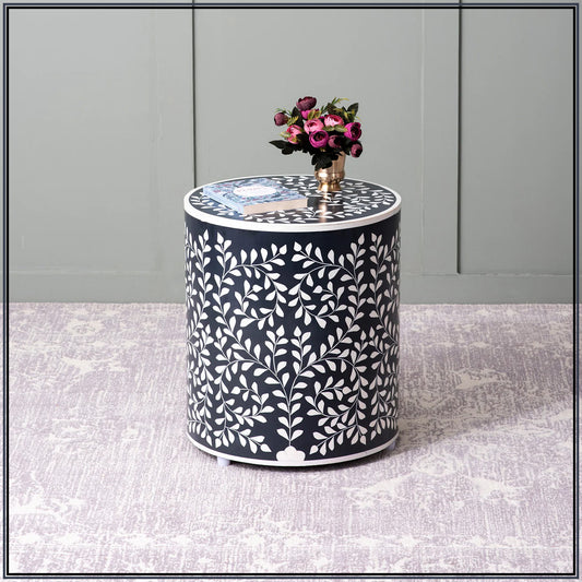 Elegant Bone Inlay Side Table