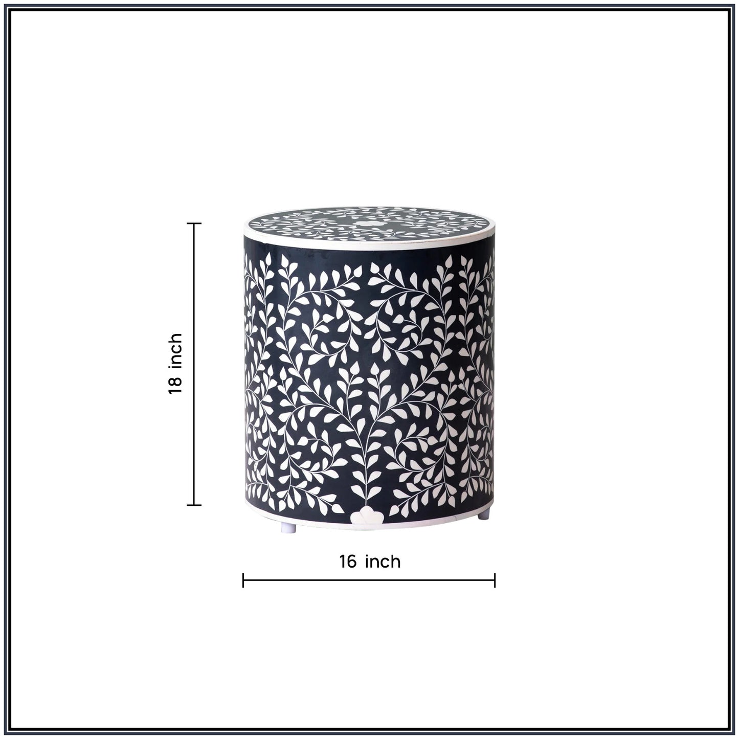 Elegant Bone Inlay Side Table