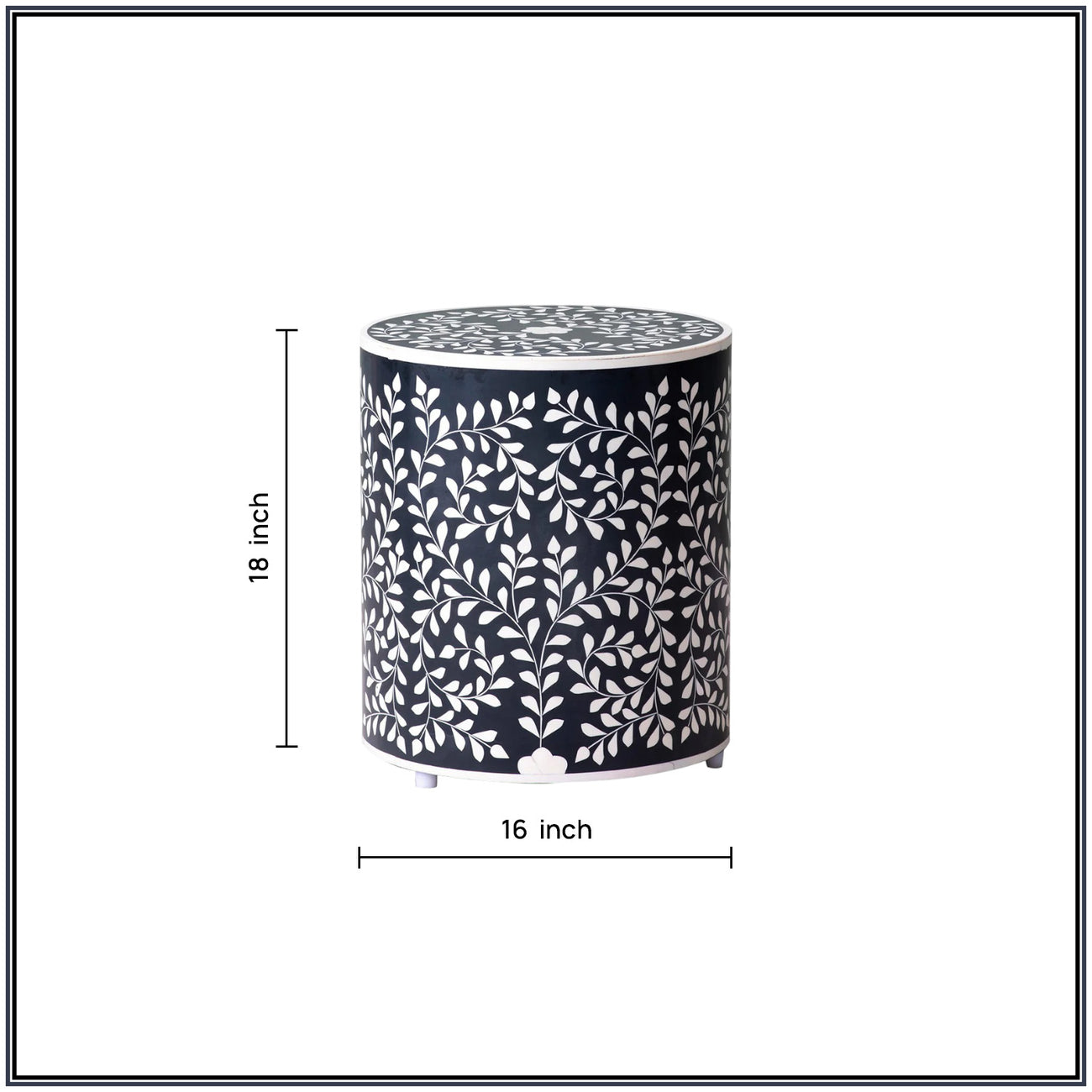 Elegant Bone Inlay Side Table
