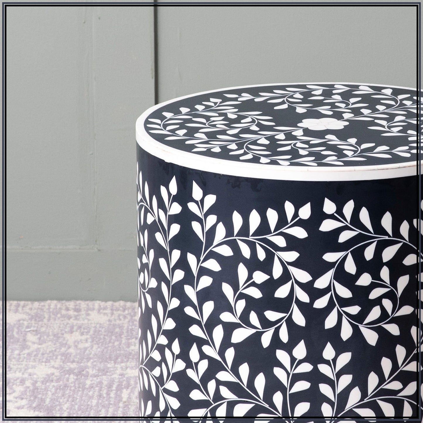 Elegant Bone Inlay Side Table