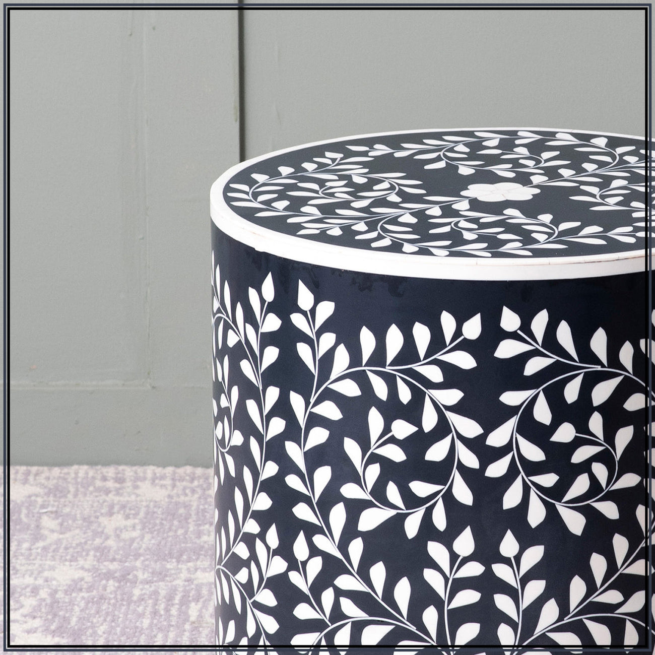 Elegant Bone Inlay Side Table