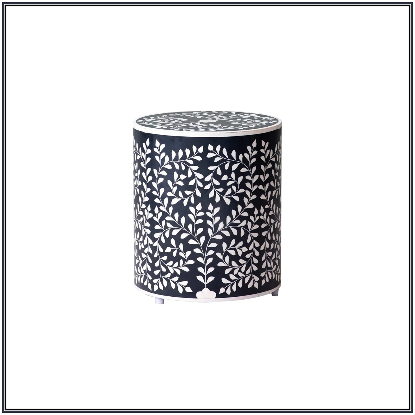 Elegant Bone Inlay Side Table