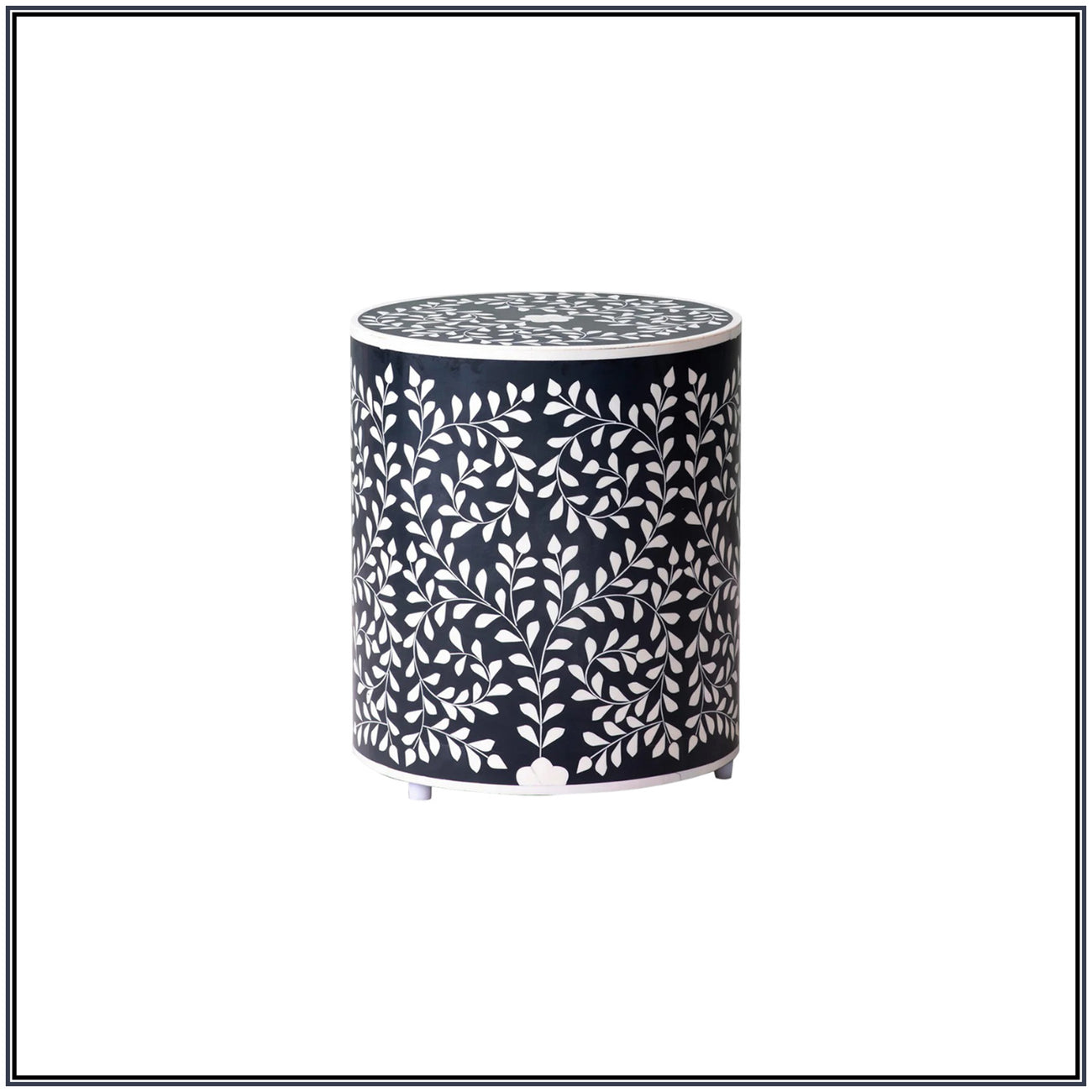 Elegant Bone Inlay Side Table