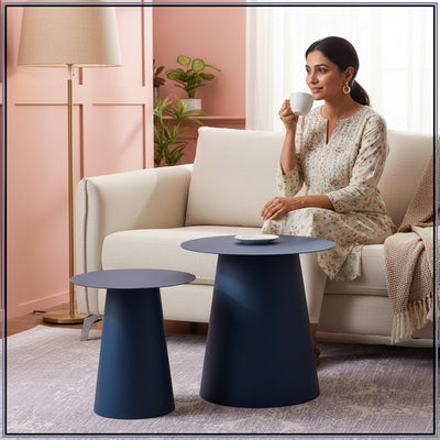 Blue Canyon Metallic End Table Set of 2 | Nestroots