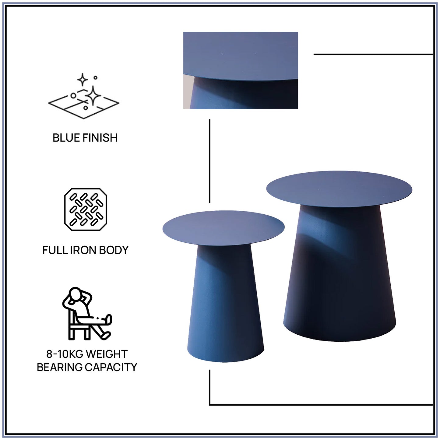 Blue Canyon Metallic End Table Set | Nestroots