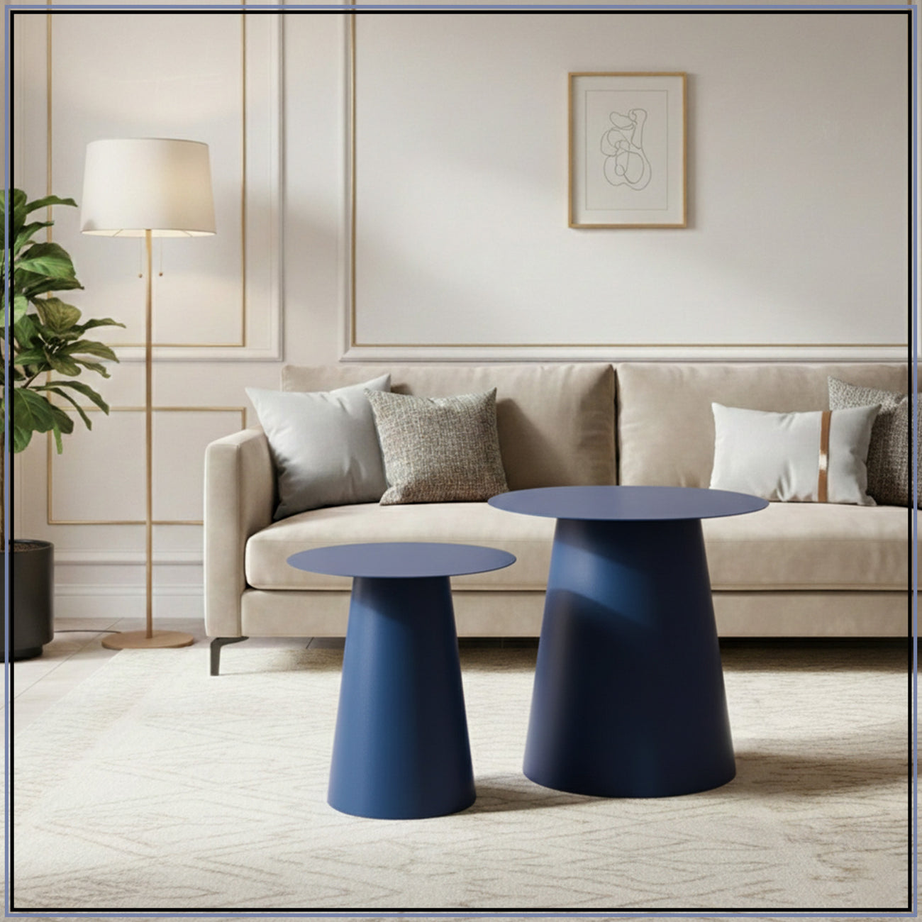 Blue Canyon Metallic End Table Set | Nestroots