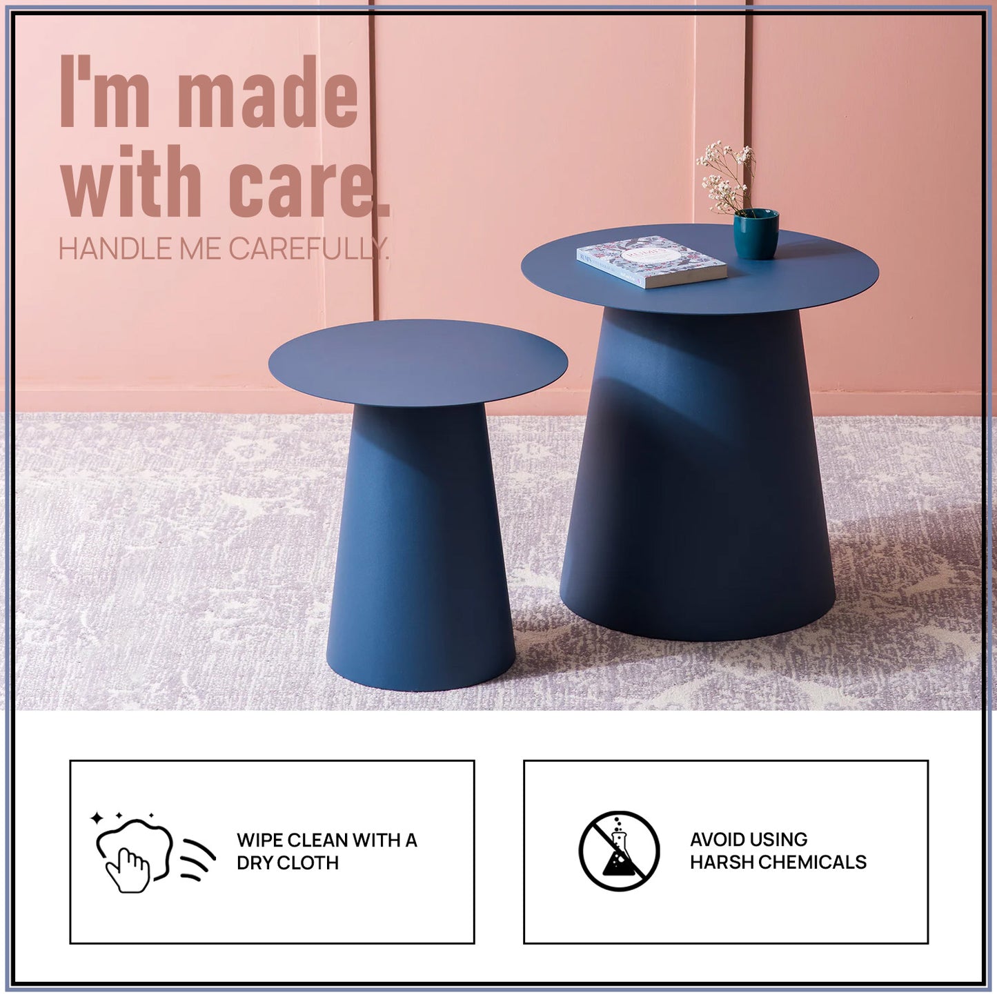 Blue Canyon Metallic End Table Set | Nestroots